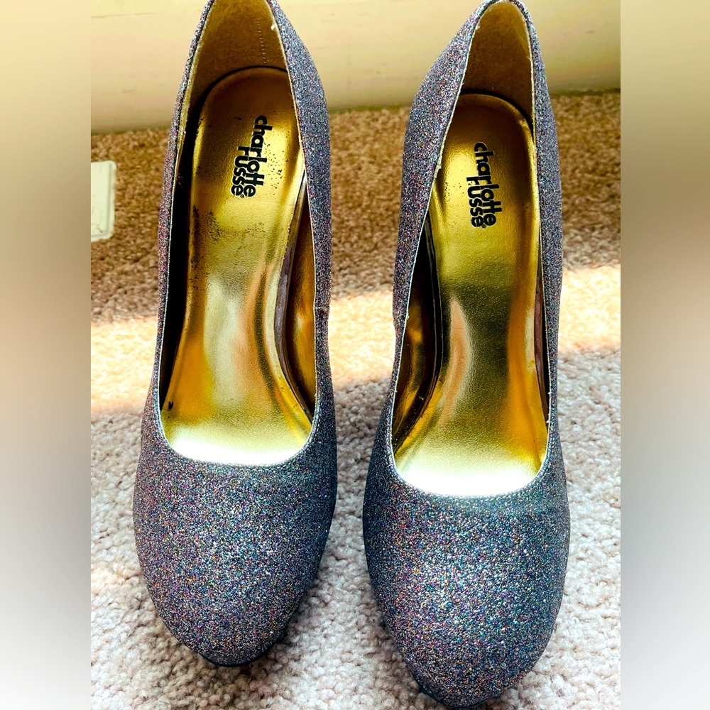 Multi colored Glitter Heels